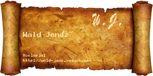 Wald Jenő névjegykártya